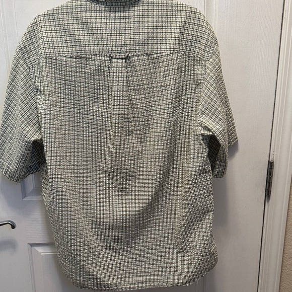 Columbia Men's Casual Green & Tan Plaid short Sleeve Shirt Size Large - Picture 5 of 5